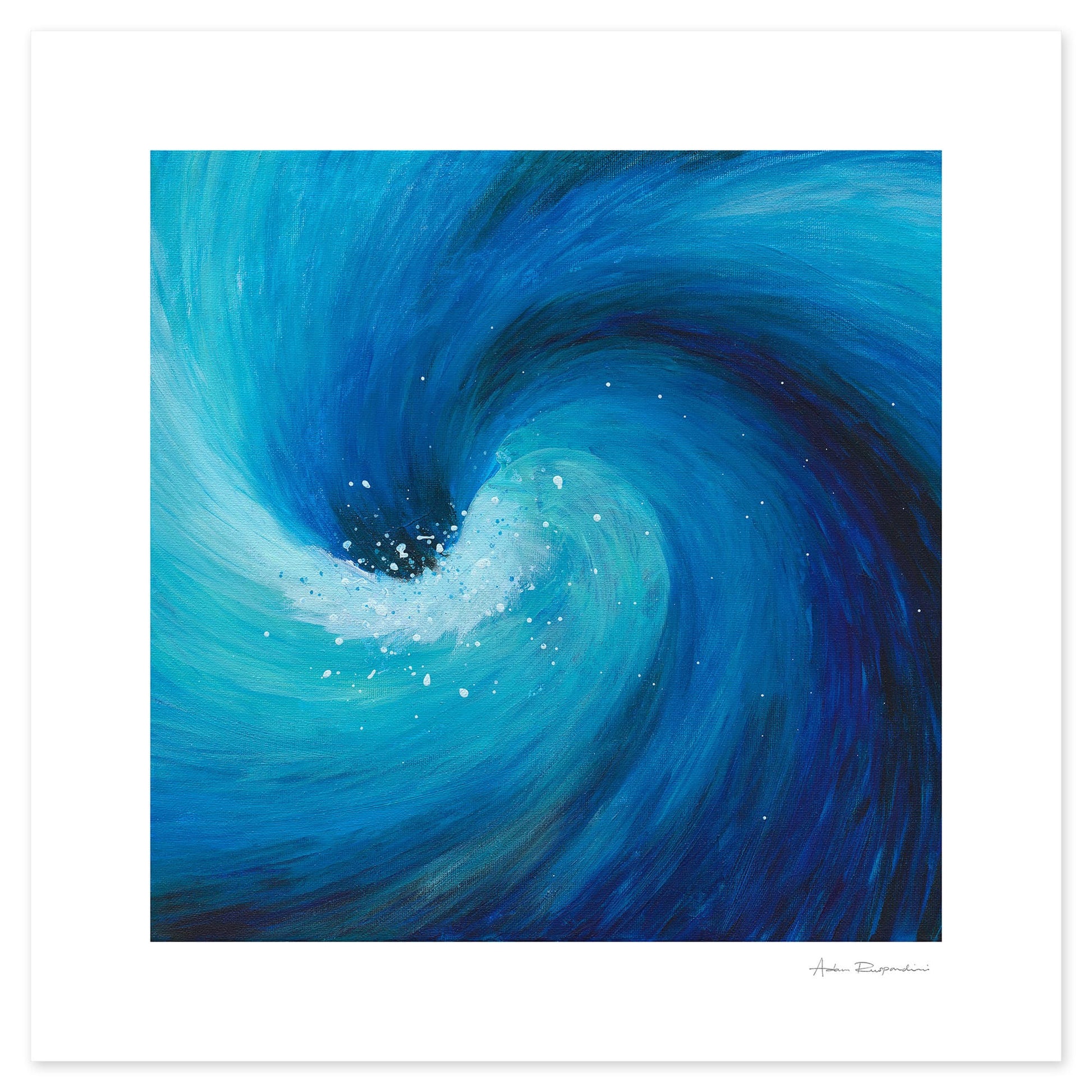 Ocean wave abstract painting with universal, cosmic feel.