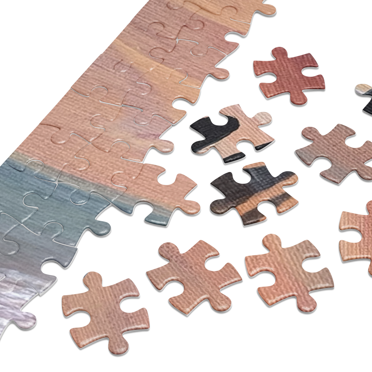 Surfer Silhouette - Jigsaw puzzle with tin