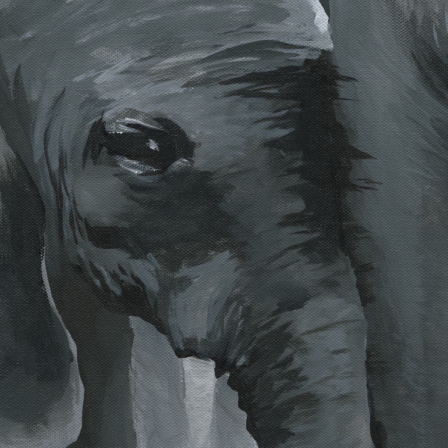 Eternal acrylic artork 60x60cm Original elephants B&W - Adam Ruspandini