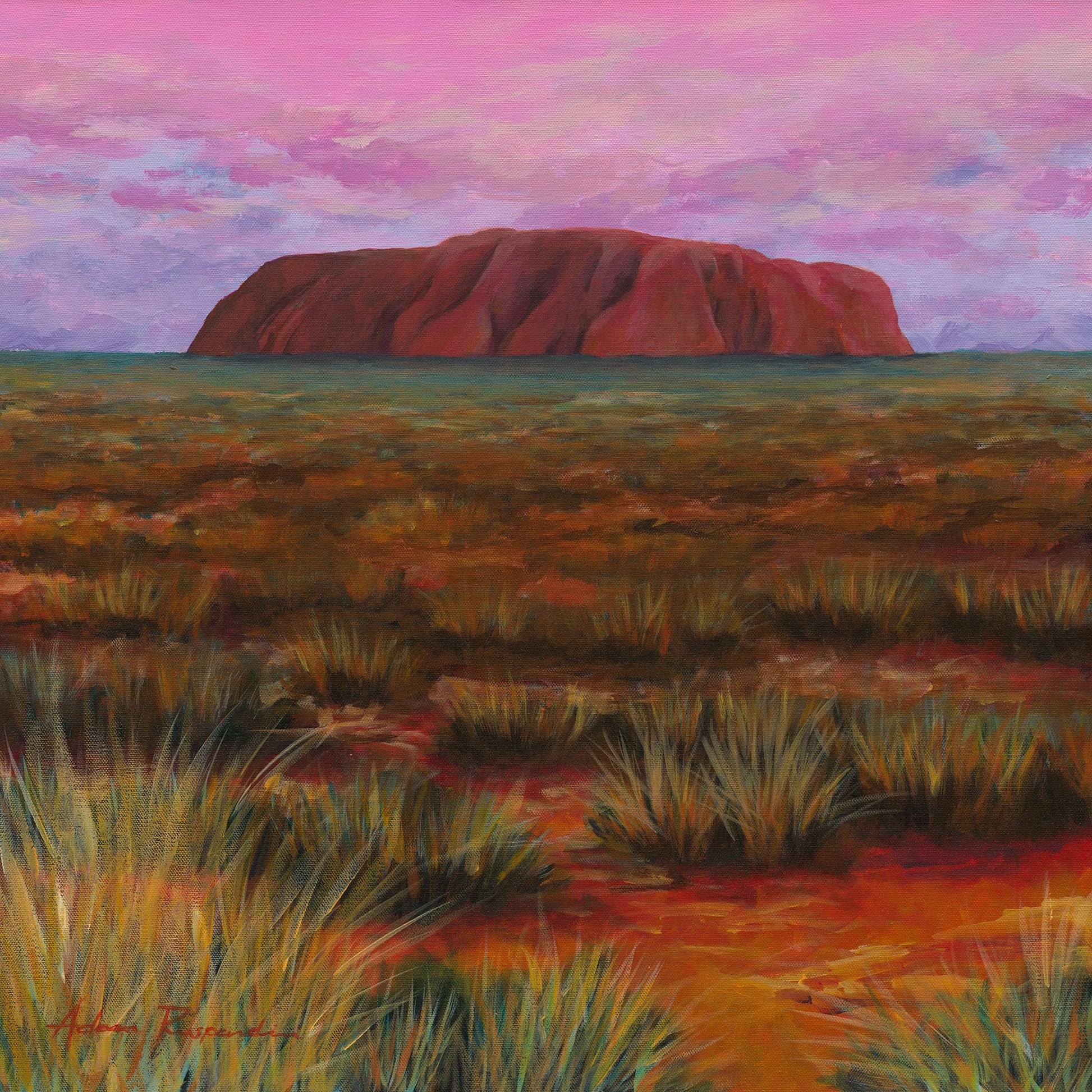 Uluru Calling 60x60cm Original - Adam Ruspandini