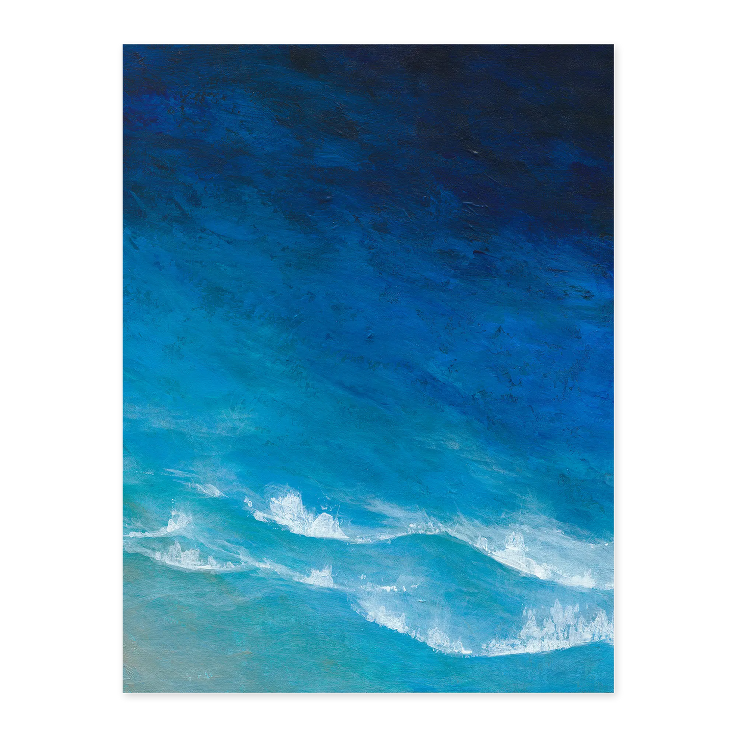 Abstract artwork with swirling blue and black colors