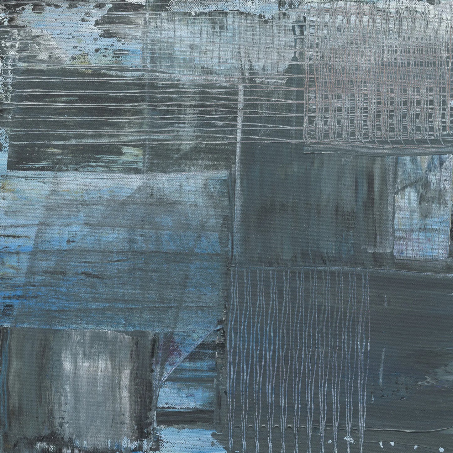 Abstract art with blue and gray brush strokes