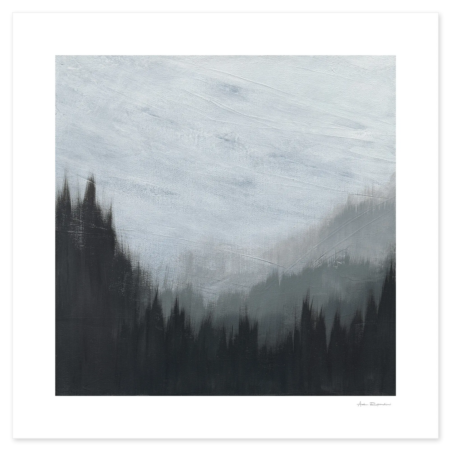 Abstract art piece with gradient from black to white