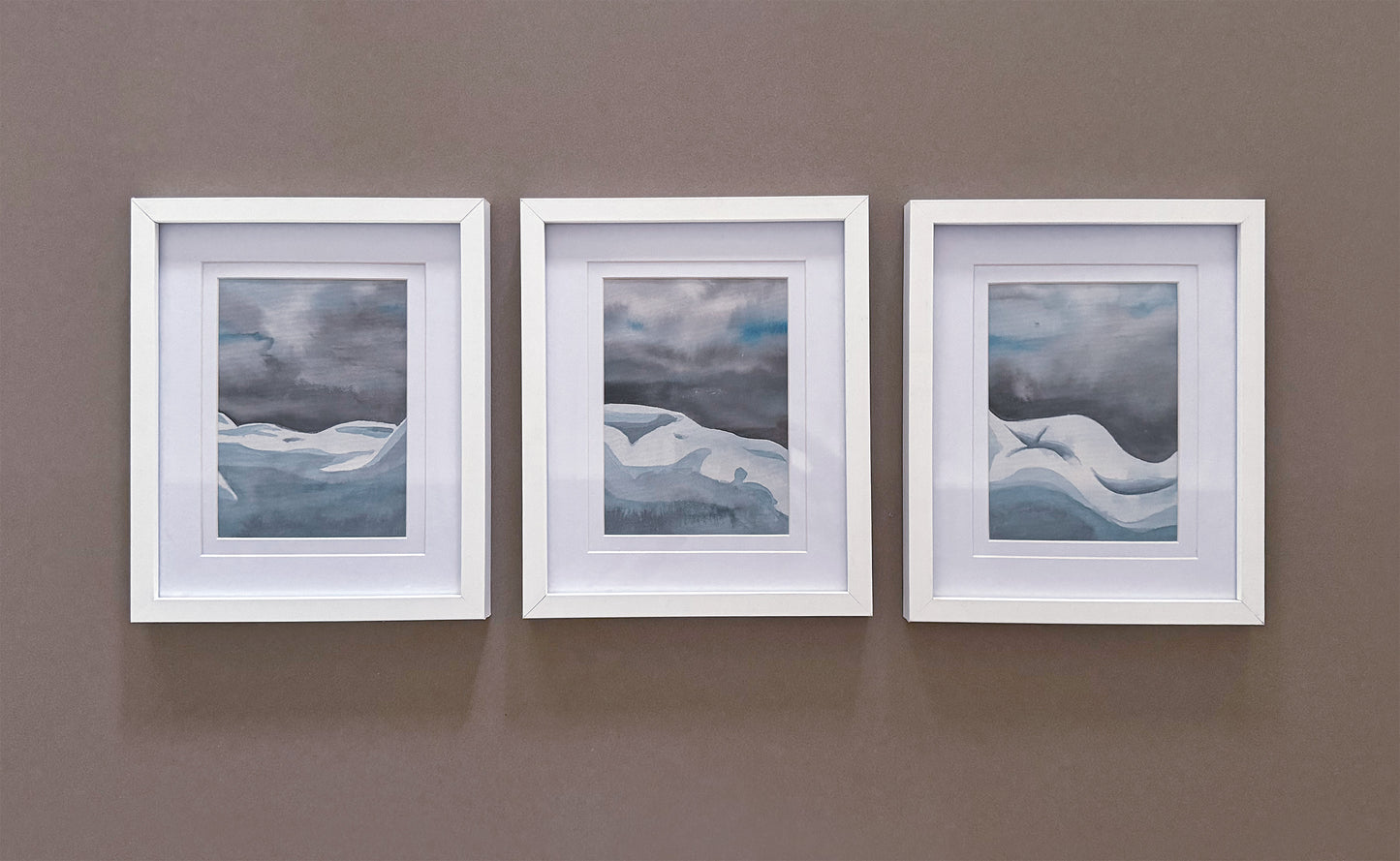 Naked Landscapes I, II, III - 3x Framed Original