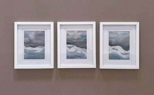Naked Landscapes I, II, III - 3x Framed Original