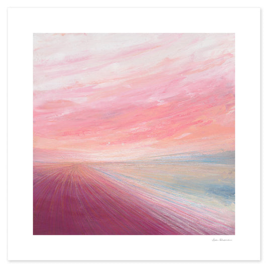 Pastel shoreline artwork with oil pastel lines for movement and rhythm.