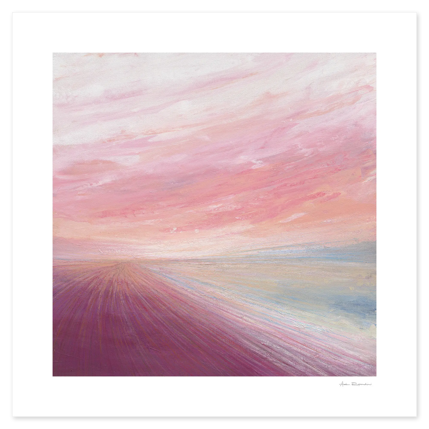 Abstract artwork with pastel colors on a white background