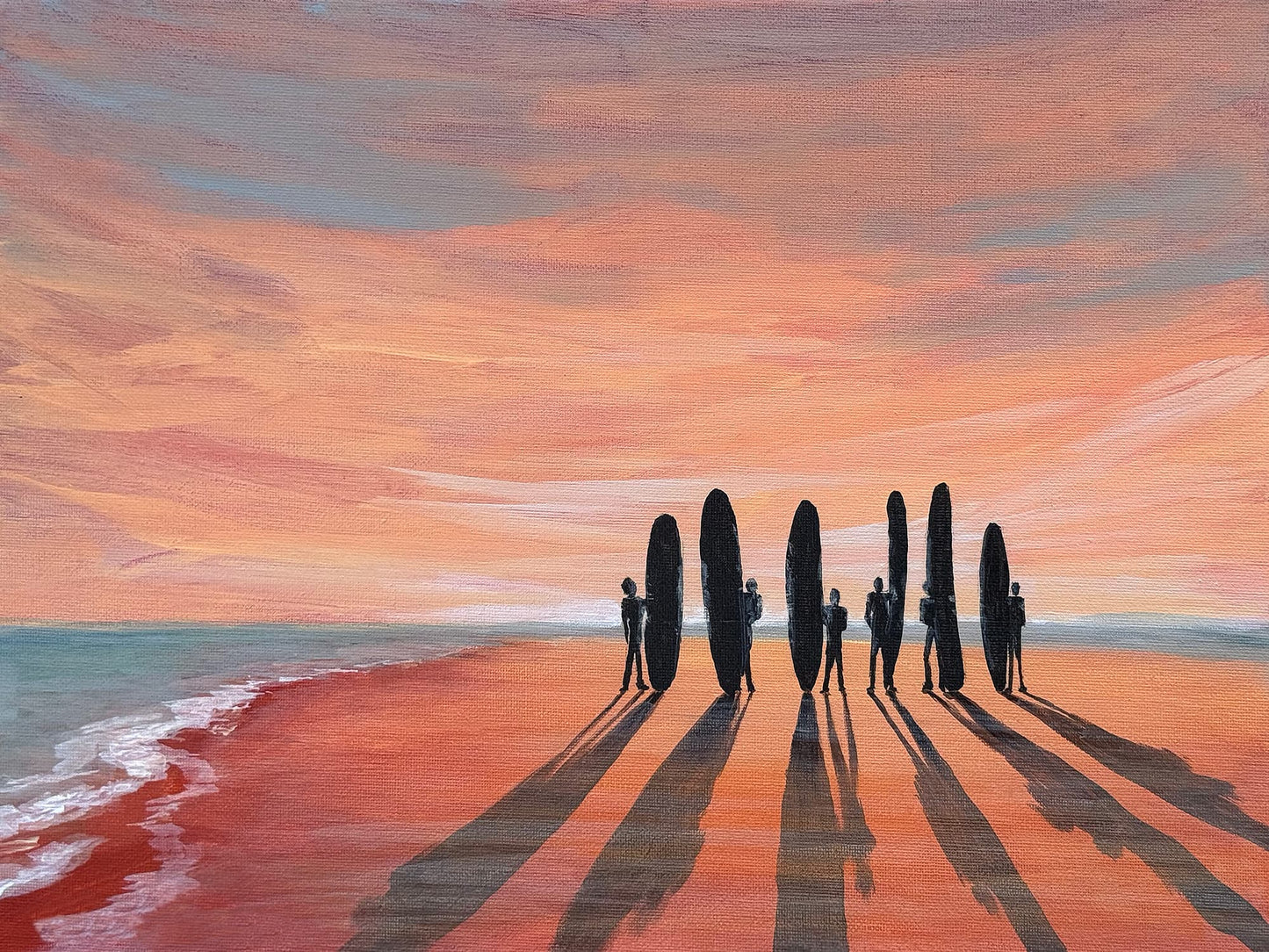 Surfer Silhouette 40x30cm Original - Adam Ruspandini