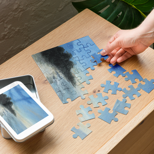 Beach Escape - Jigsaw puzzle with tin