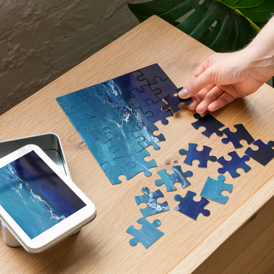 Waves - Jigsaw puzzle with tin