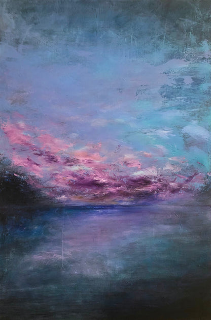 amethyst sky acrylic on canvas original artwork by adam ruspandini