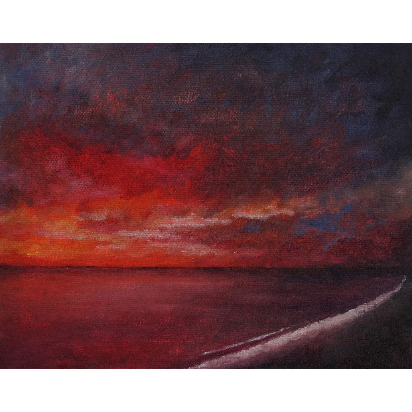 Red Sunset 50x40cm Original - Adam Ruspandini